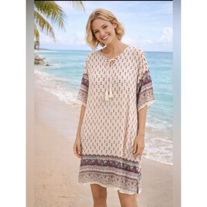 Tunic Tasseled Tie Tunic Dress XL